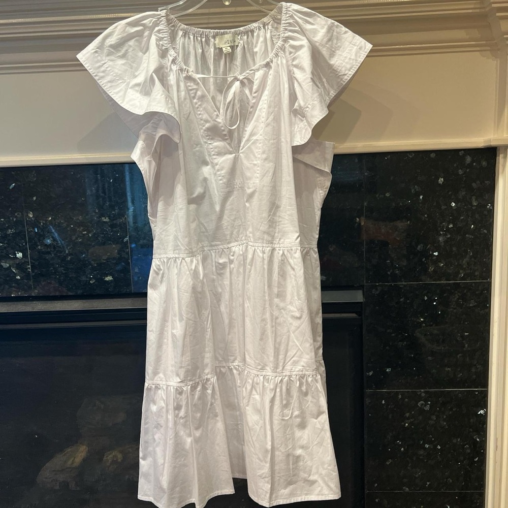 Pinch White Mini Dress with Ruffle Sleeves